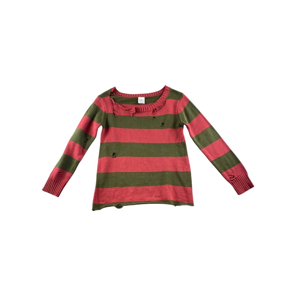 A Nightmare on Elm Street‎ Freddy Krueger Striped Distressed Sweater Adult M